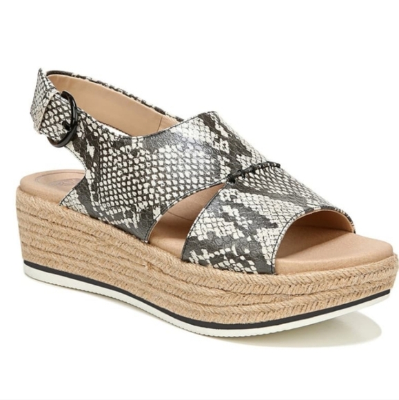 Dr. Scholl's Catch 22 Wedge Espadrille Sandals White Snakeskin Shoes Size 6.5 - Picture 11 of 11